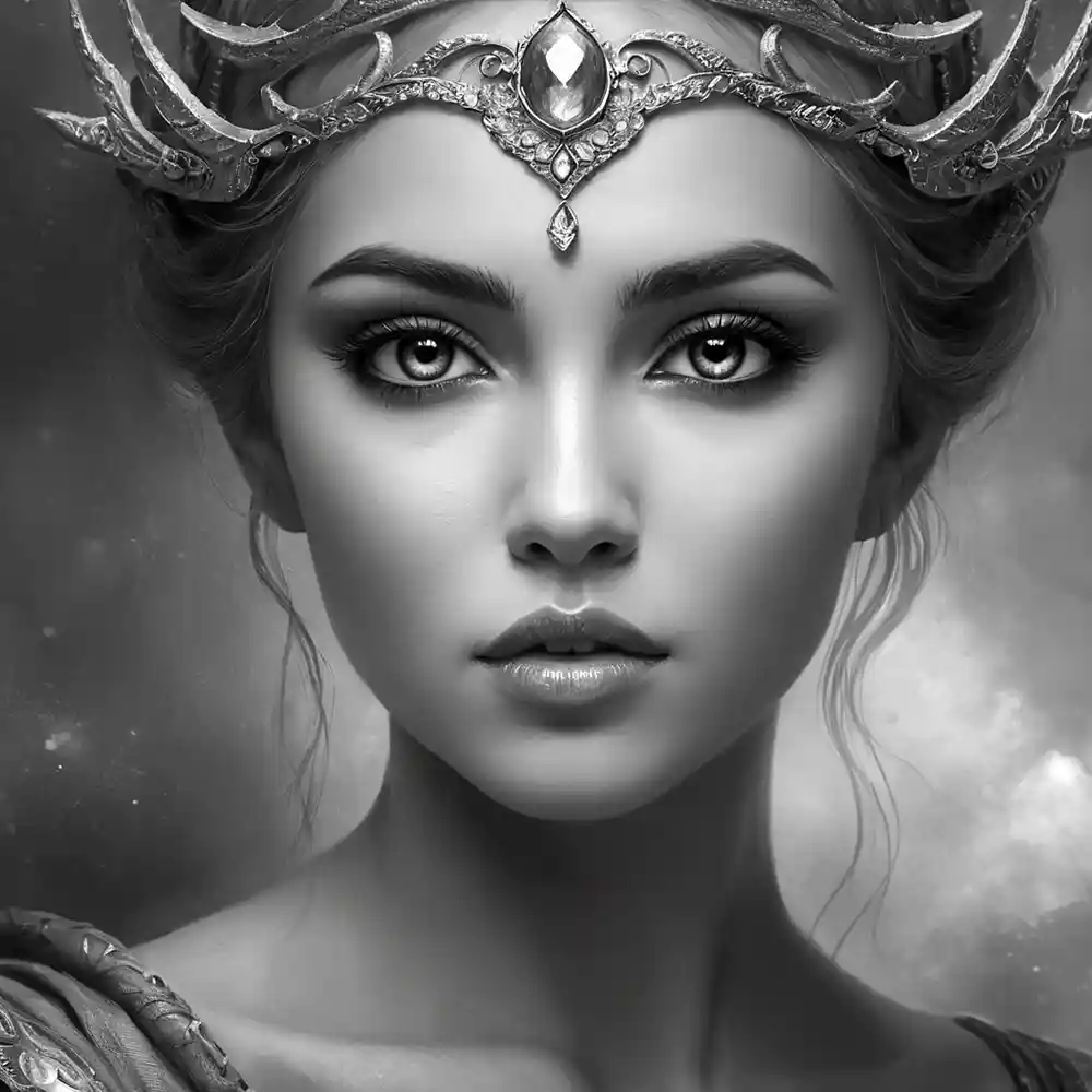 Portrait Art Sketch In Black And White