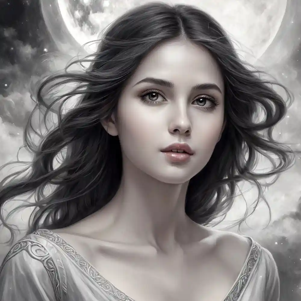 Black And White Artistic Pencil Portrait