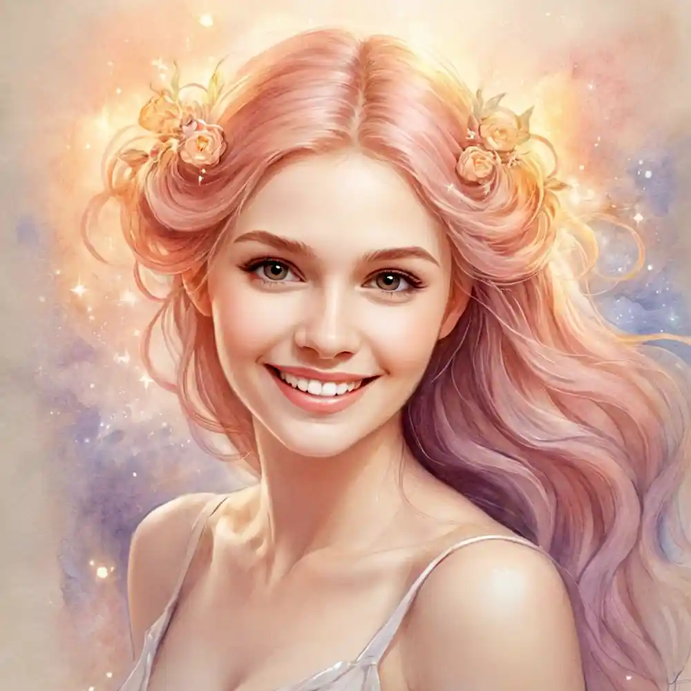 Pencil Sketch Of Smiling Woman Artwork