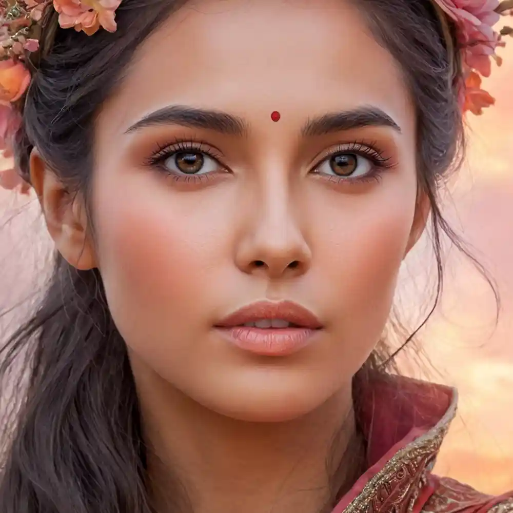 Detailed Portrait Drawing Of A Woman’s Face