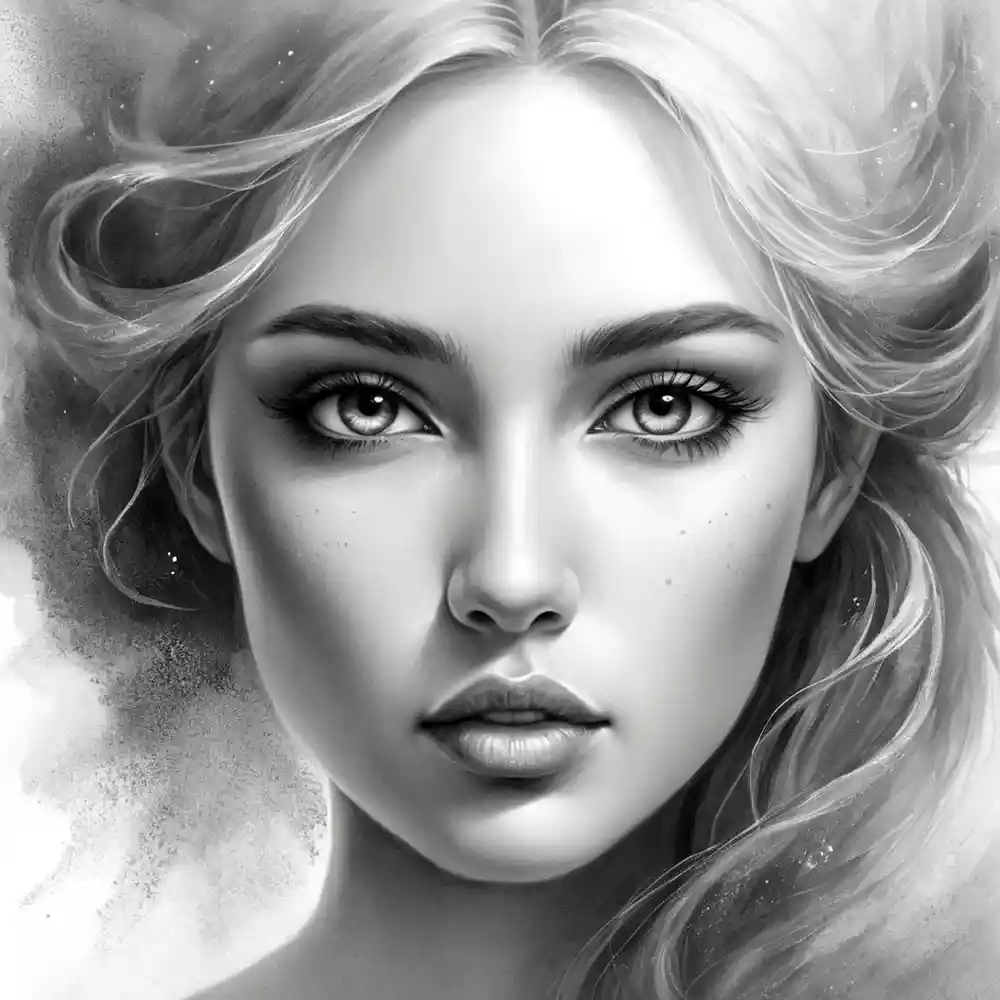 Black And White Handmade Face Sketch