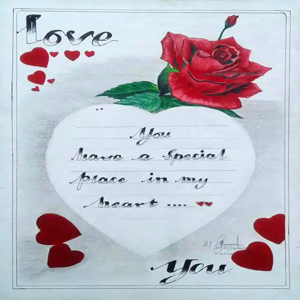 Romantic Rose Heart Love Art