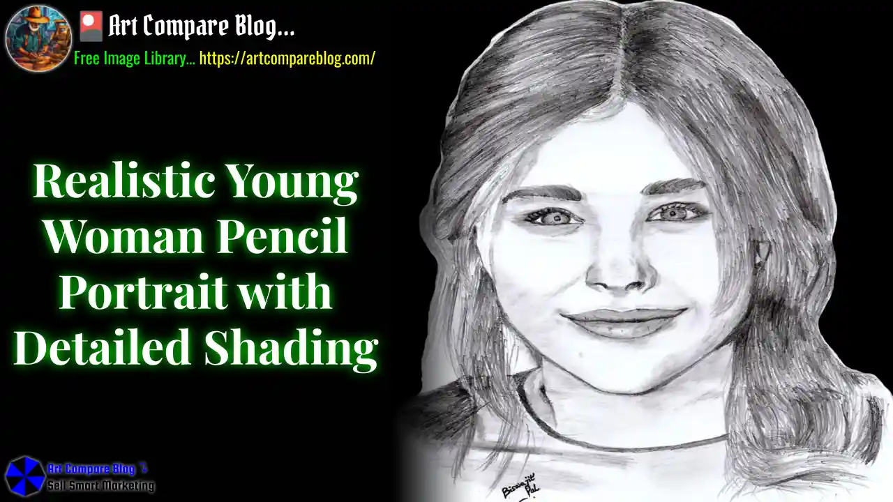 Realistic Young Woman Pencil Portrait with Detailed Shading