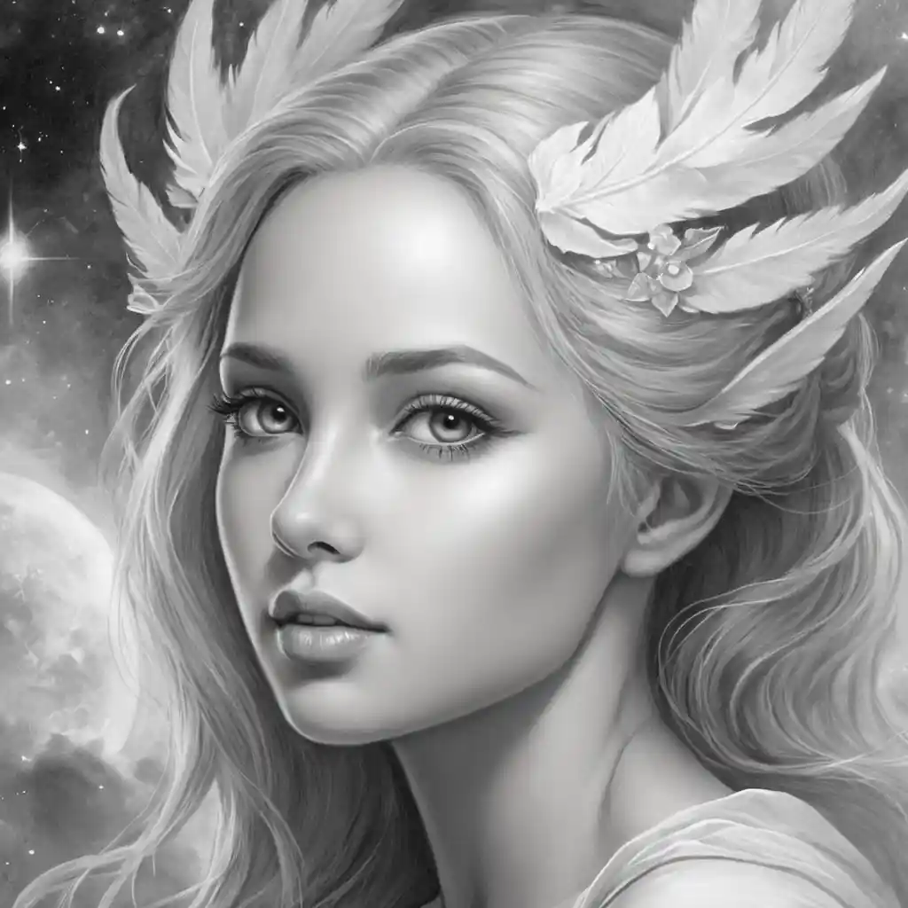 Black And White Close-Up Pencil Portrait