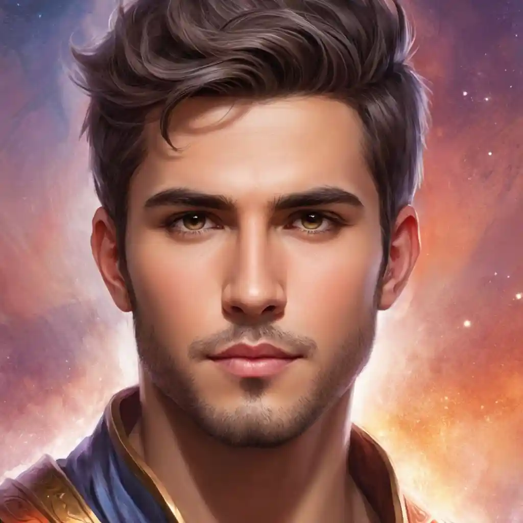 Handmade Male Portrait Sketch Close-Up