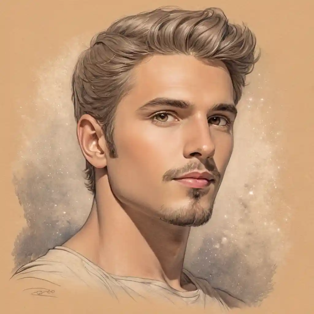 Handmade Pencil Sketch Male Portrait Figure