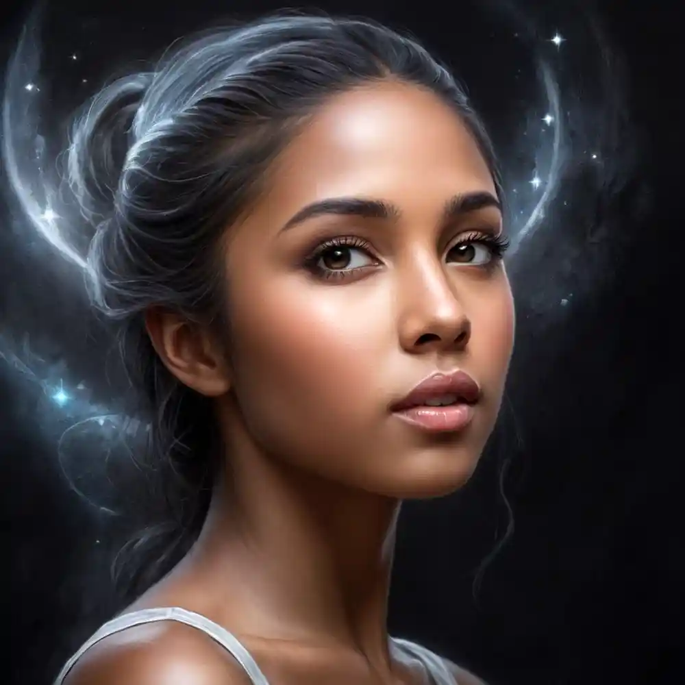 Realistic Graphite Portrait Black Background