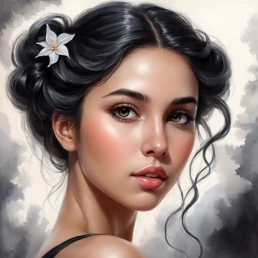 Black Pencil Portrait Realistic Handmade Art