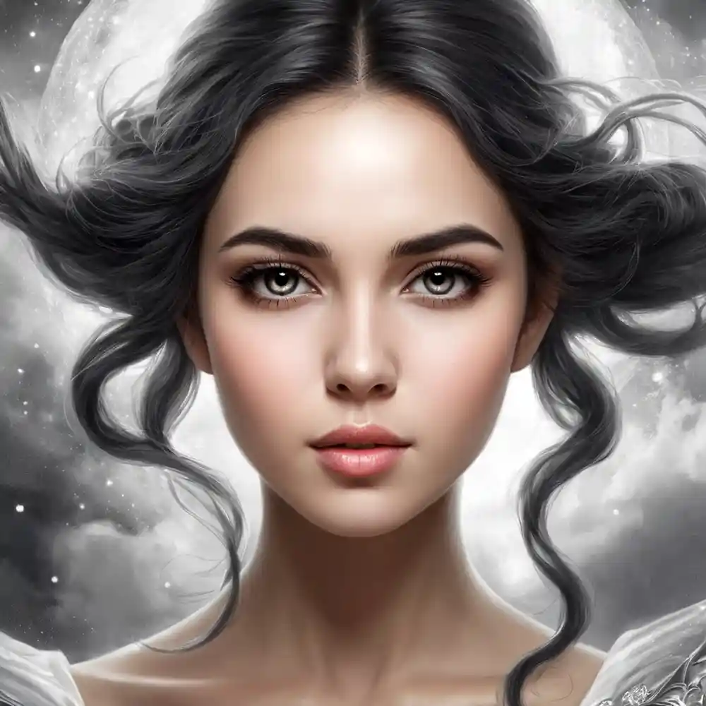 Black And White Realistic Handmade Portrait