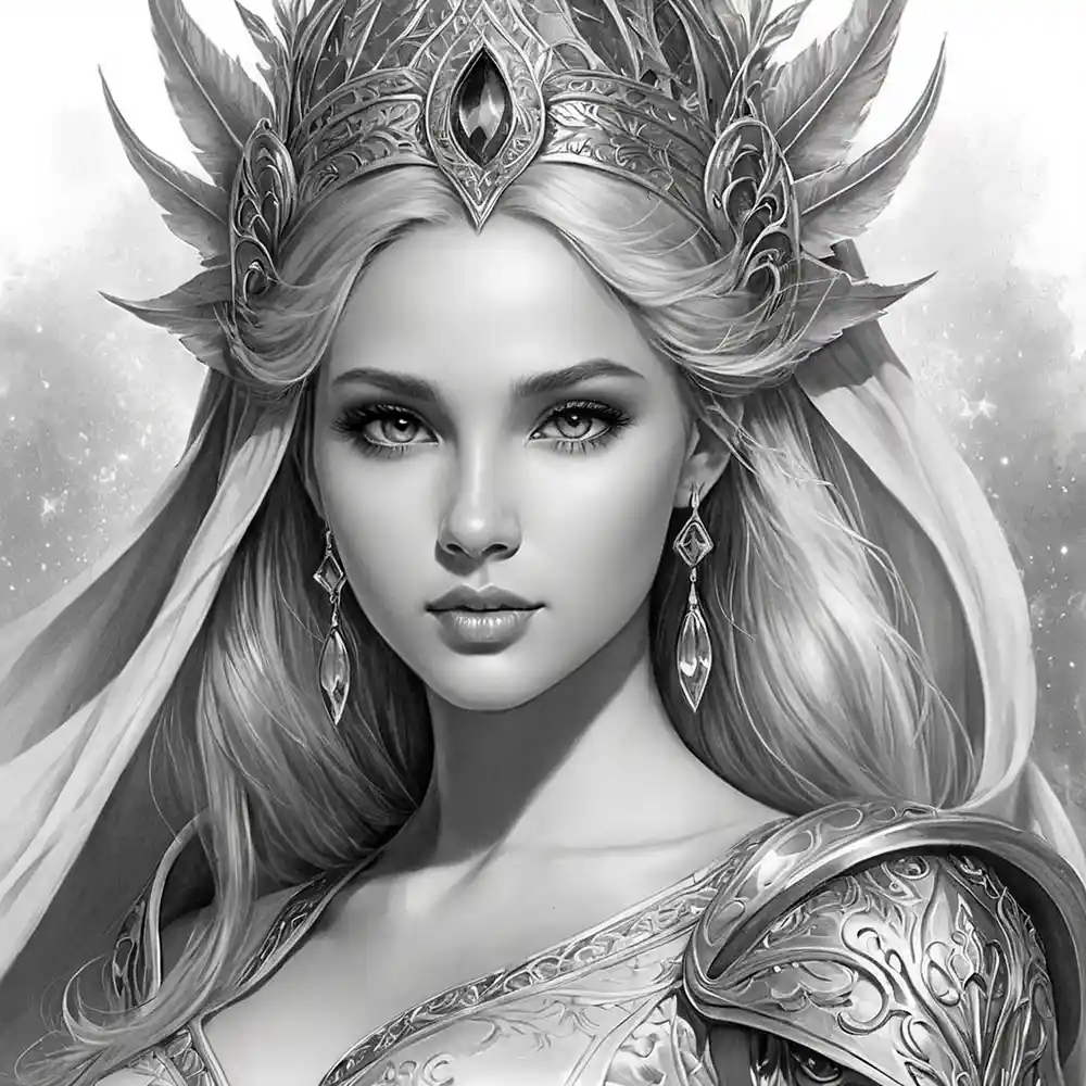 Detailed Portrait Pencil Sketch Black White