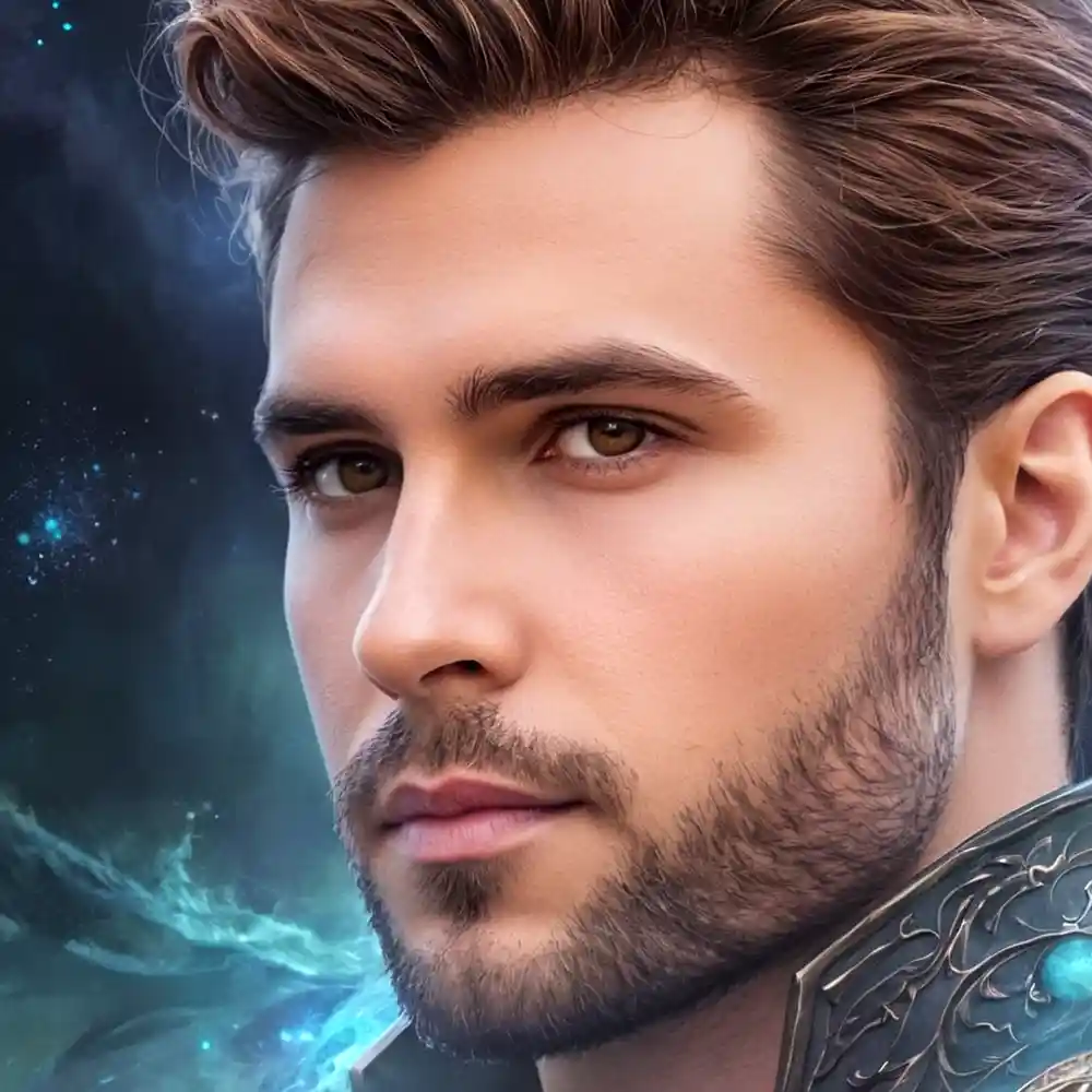 Realistic Male Portrait Handmade Close-Up