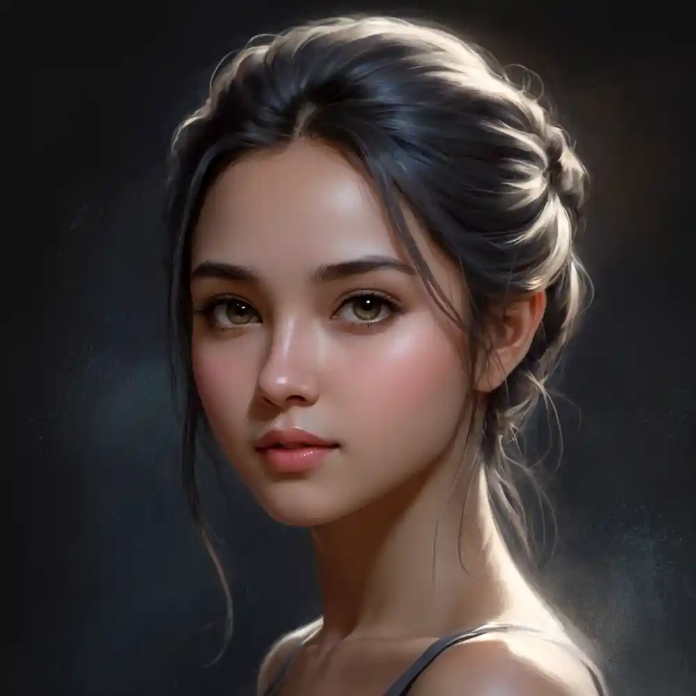 Pencil Sketch Portrait Shading Black Background