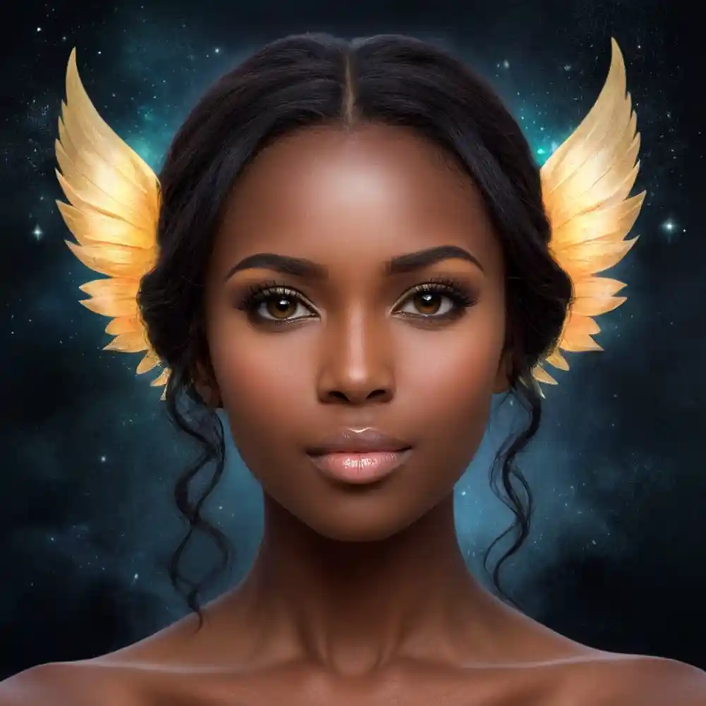 Realistic Handmade Black Background Portrait