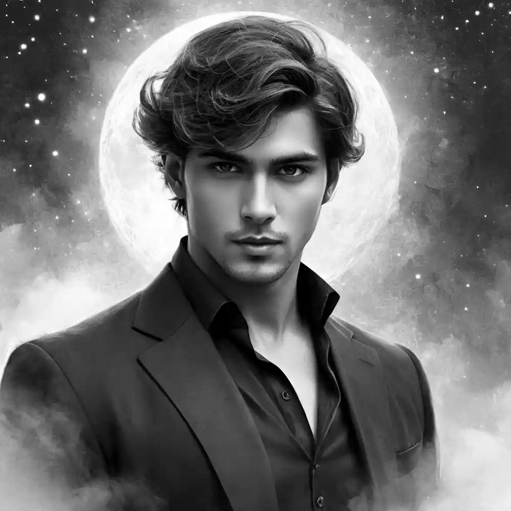 Black And White Handmade Sketch Male Portrait