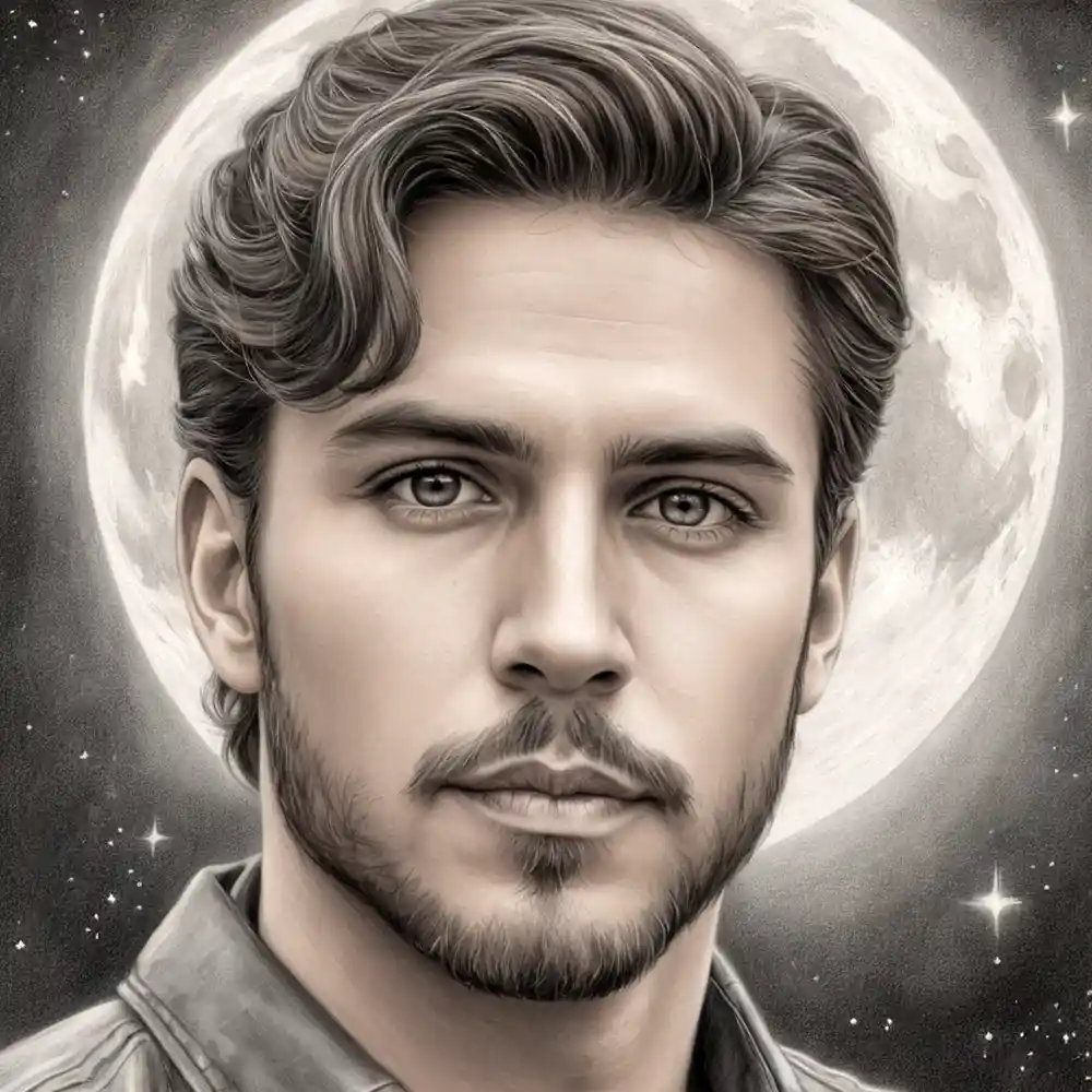 Graphite Pencil Drawing Detailed Male Portrait