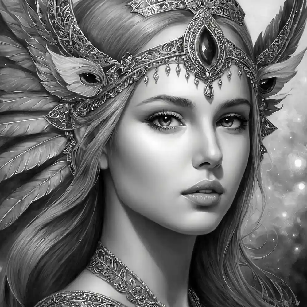 Handmade Pencil Drawing Portrait Black White