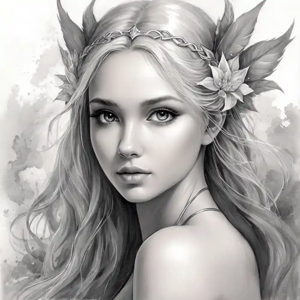 Black And White Portrait Sketch Handmade