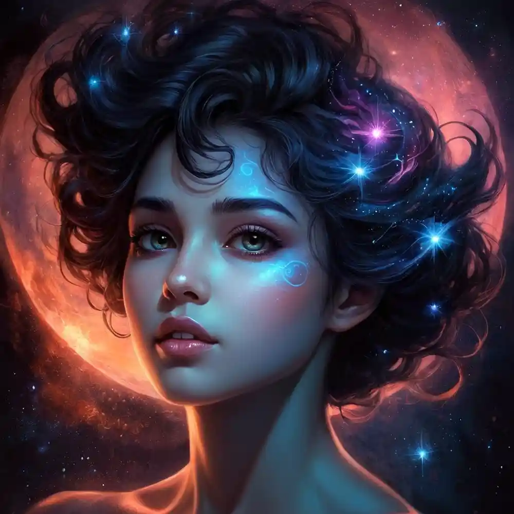 Black Background Portrait Drawing Handmade