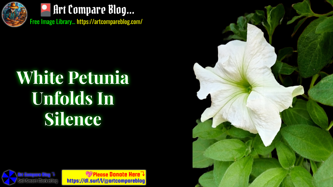 White Petunia Unfolds In Silence