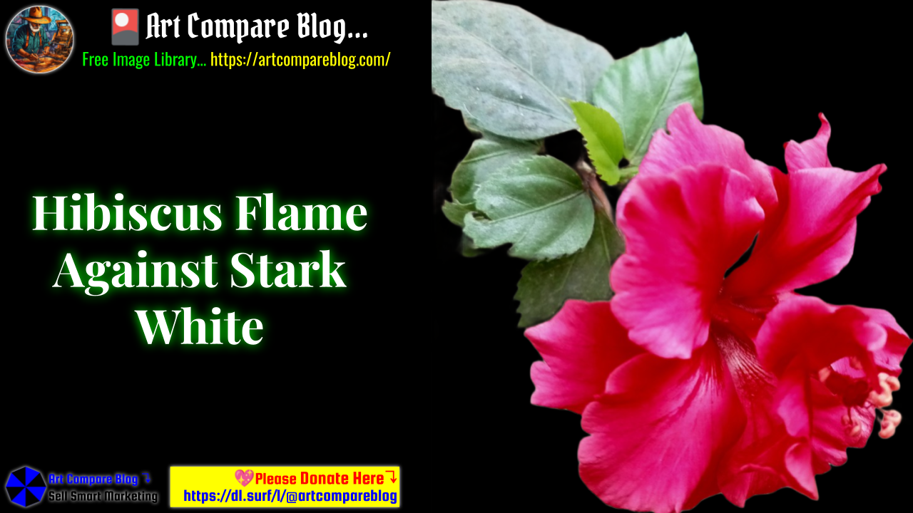 Hibiscus Flame Against Stark White