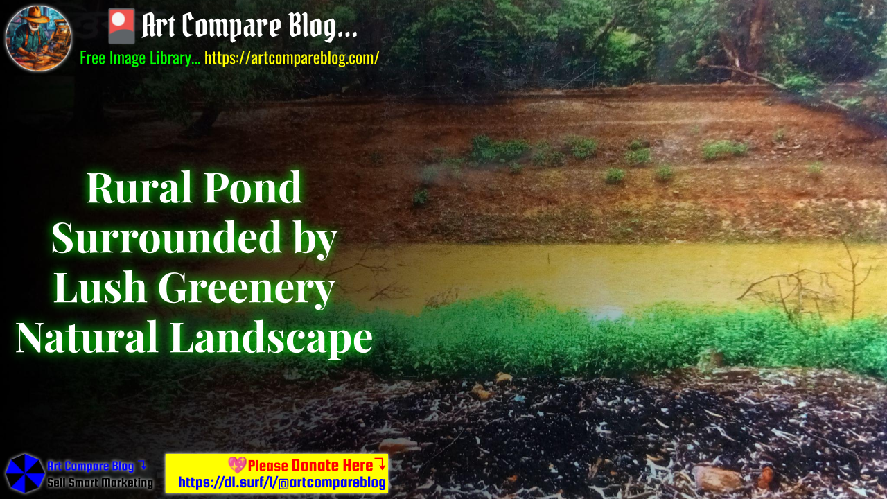 Rural Pond Surrounded by Lush Greenery Natural Landscape