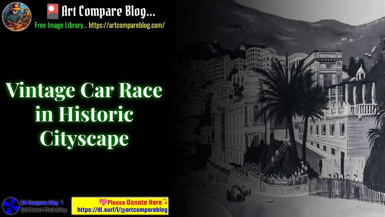 Vintage Car Race in Historic Cityscape