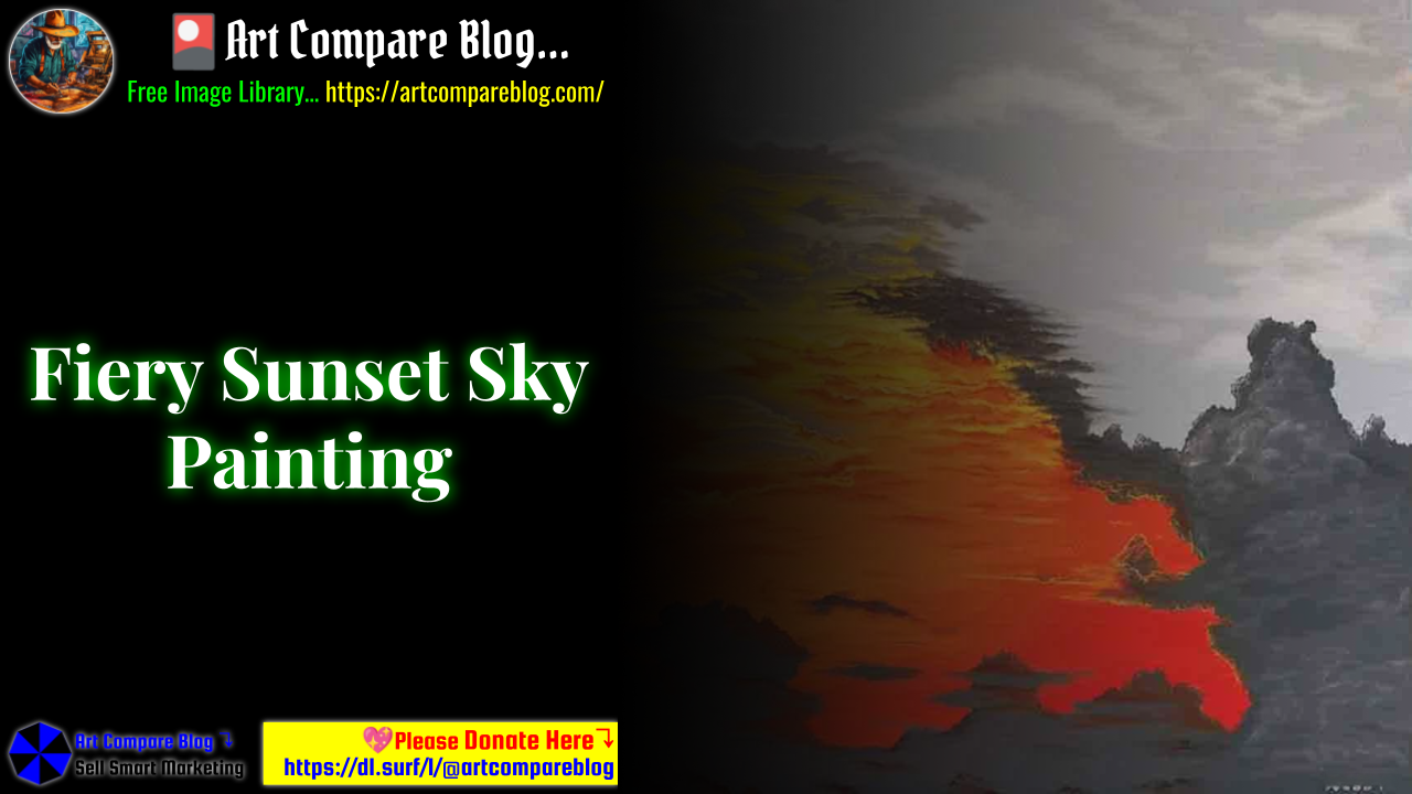 Fiery Sunset Sky Painting