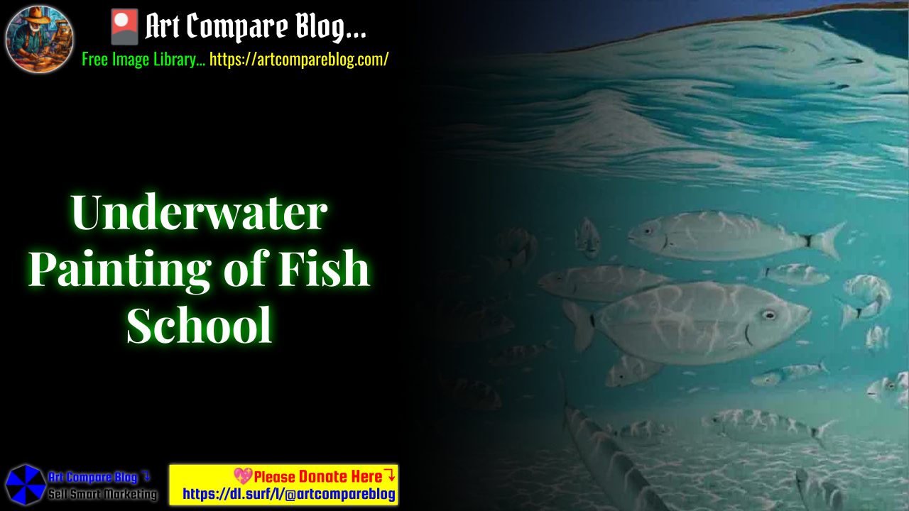 Underwater Painting of Fish School