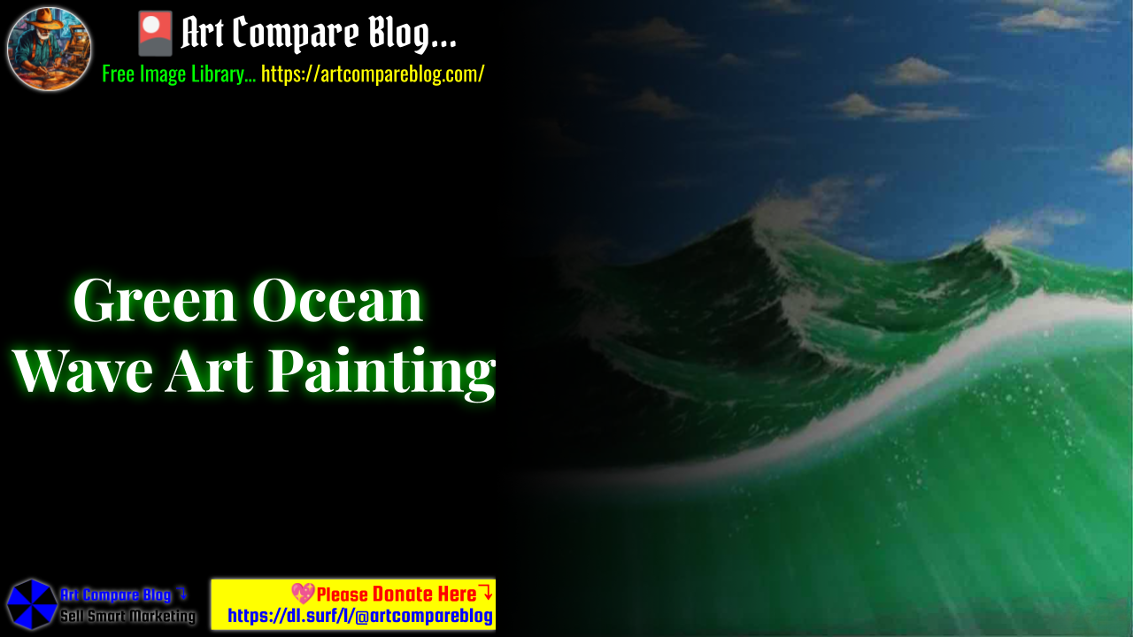 Green Ocean Wave Art Painting
