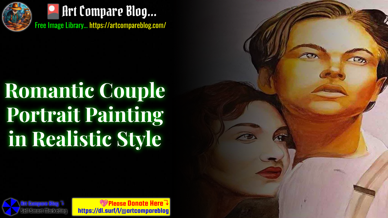 Romantic Couple Portrait Painting in Realistic Style