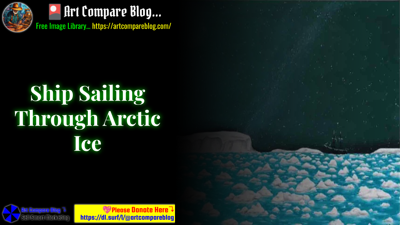Ship Sailing Through Arctic Ice
