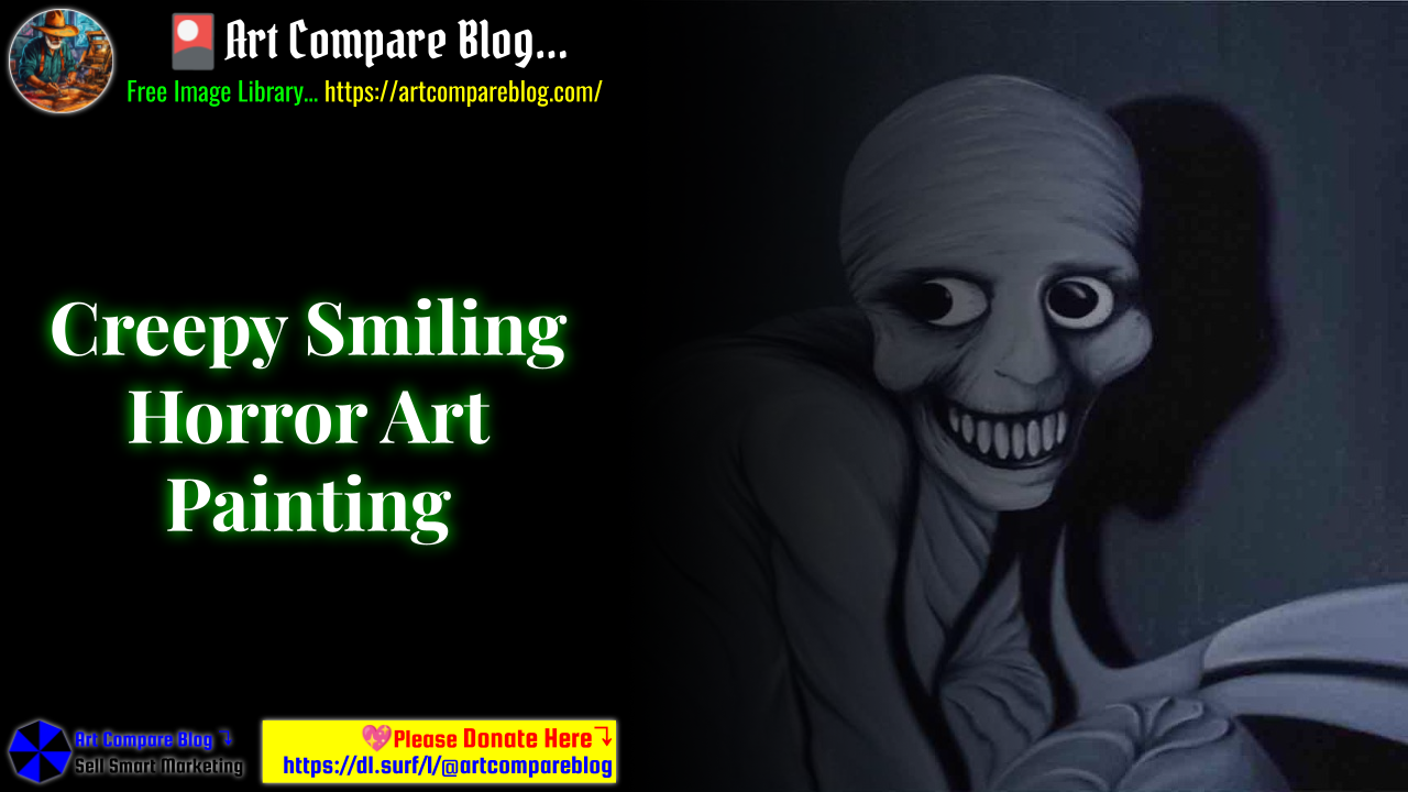 Creepy Smiling Horror Art Painting