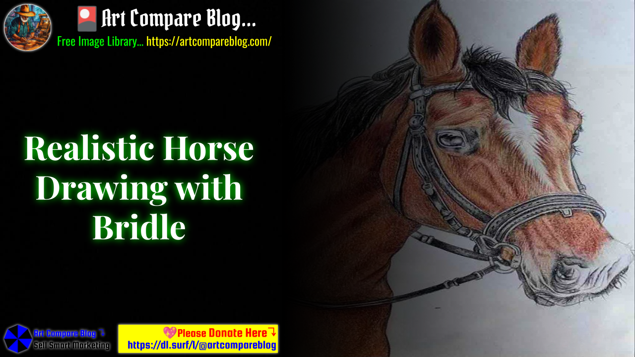 Realistic Horse Drawing with Bridle