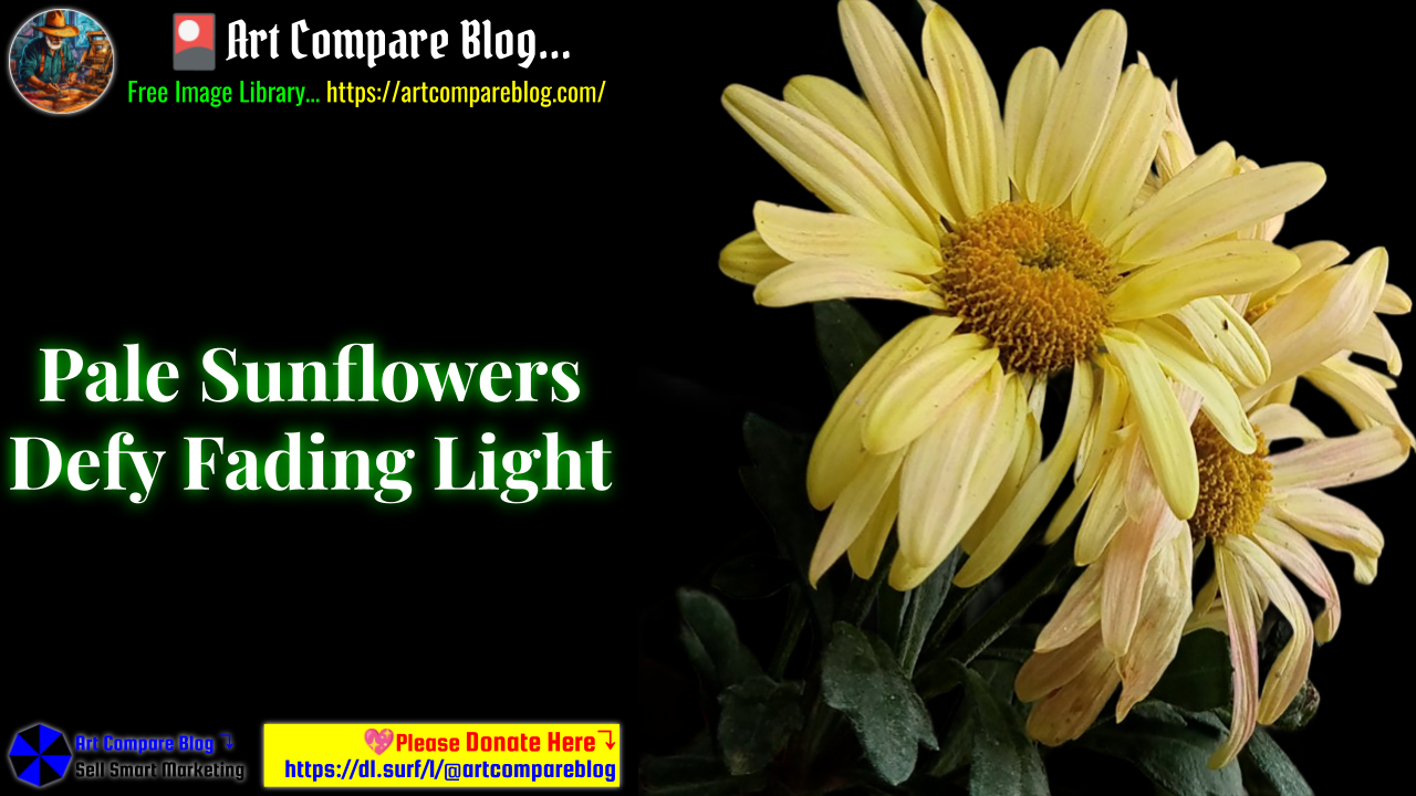 Pale Sunflowers Defy Fading Light