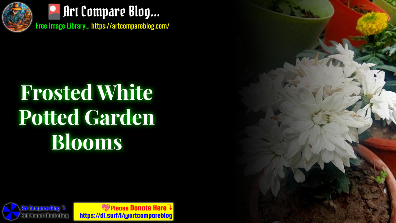Frosted White Potted Garden Blooms