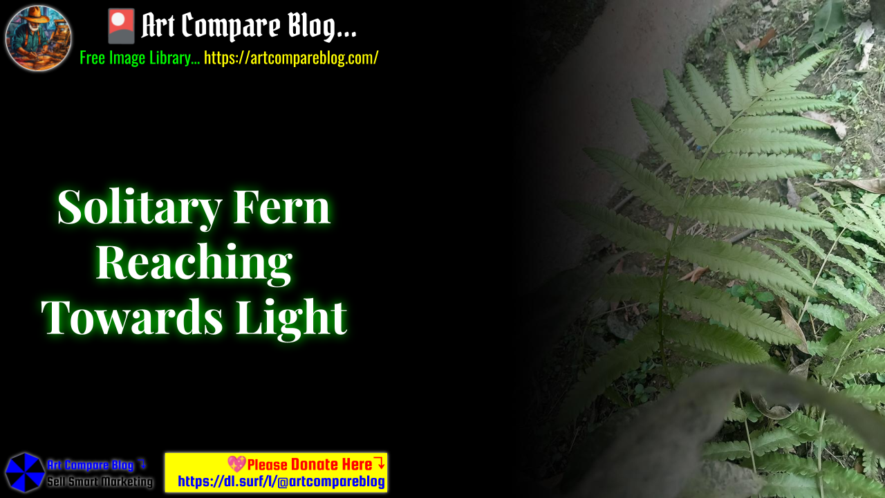 Solitary Fern Reaching Towards Light
