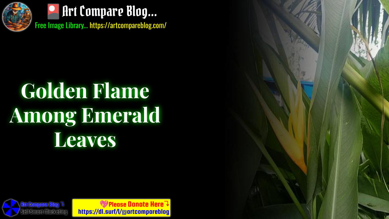 Golden Flame Among Emerald Leaves