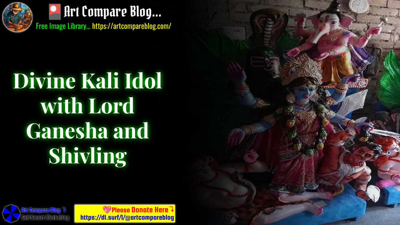 Divine Kali Idol with Lord Ganesha and Shivling