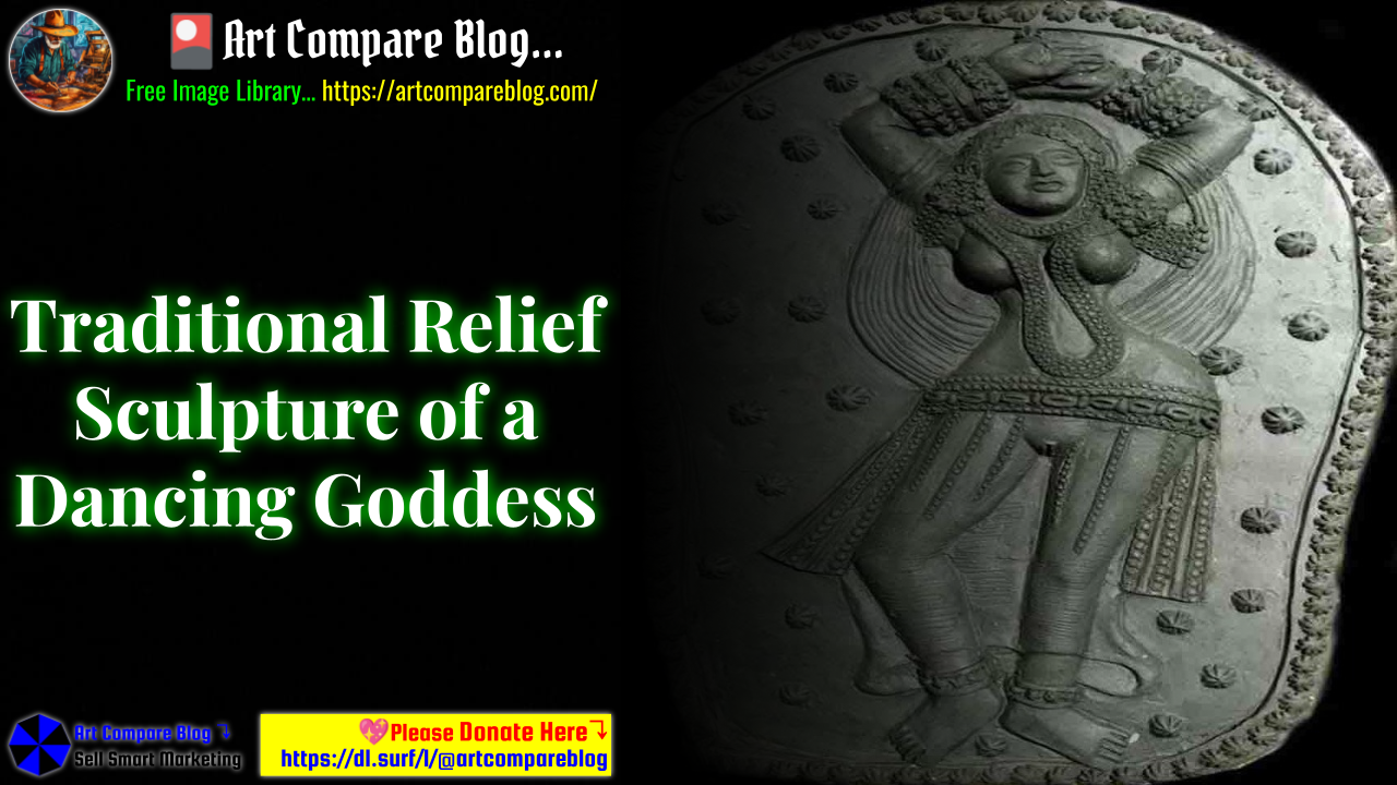 Traditional Relief Sculpture of a Dancing Goddess