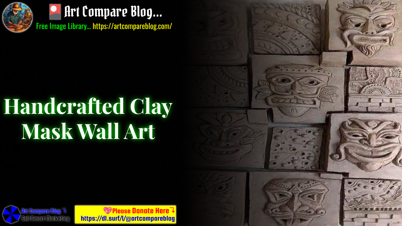 Handcrafted Clay Mask Wall Art