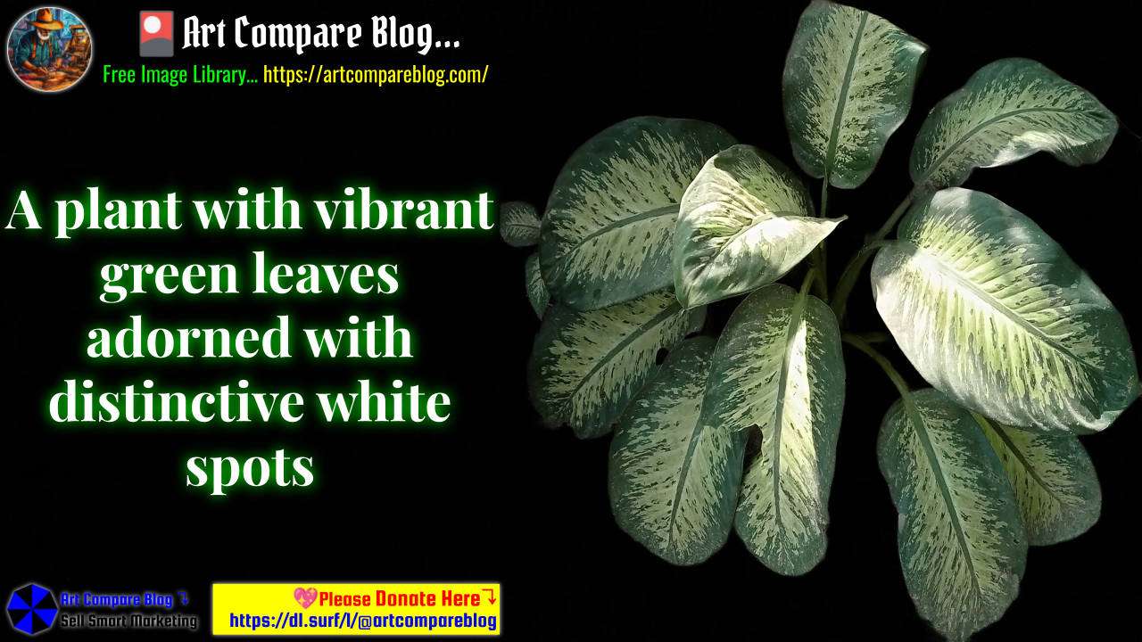 A plant with vibrant green leaves adorned with distinctive white spots