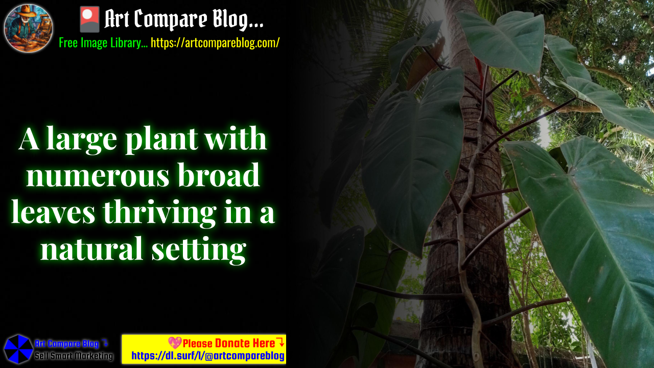 A large plant with numerous broad leaves thriving in a natural setting