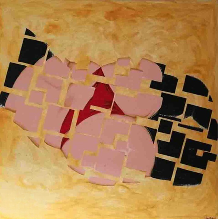 Abstract Geometric Heart Fragment Art