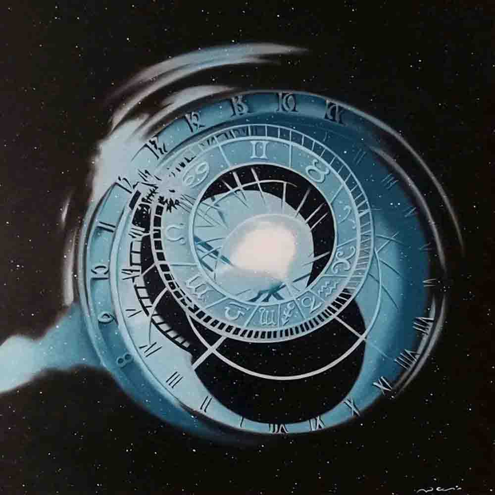 Futuristic Astronomical Clock in Space