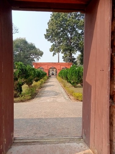 Gateway Framing Heritage In Red
