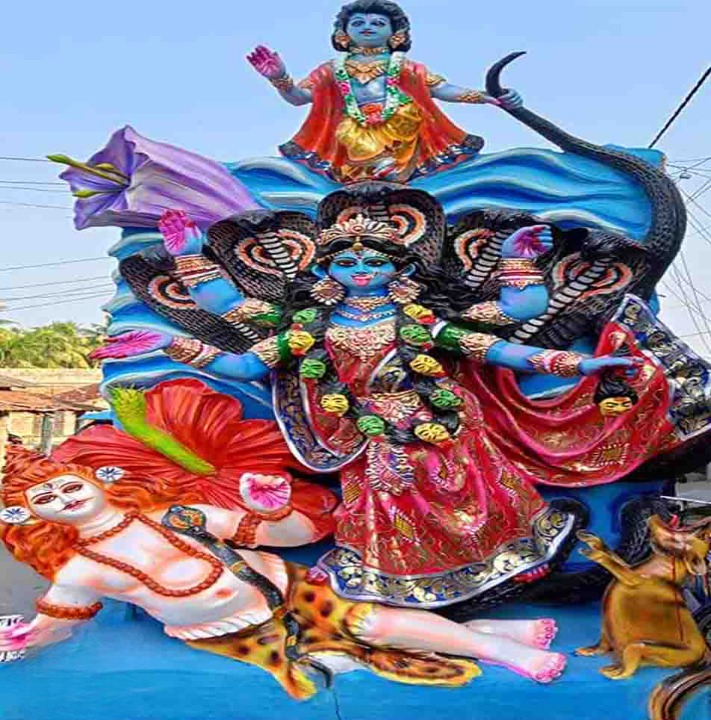 Grand Goddess Kali Idol with Shiva & Serpent-1