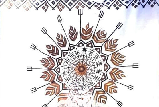 Radial Leaves In Tribal Mandala-1