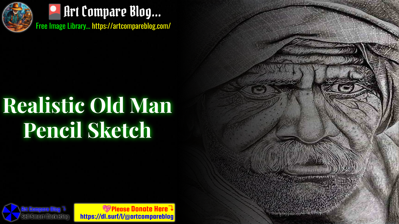 Realistic Old Man Pencil Sketch