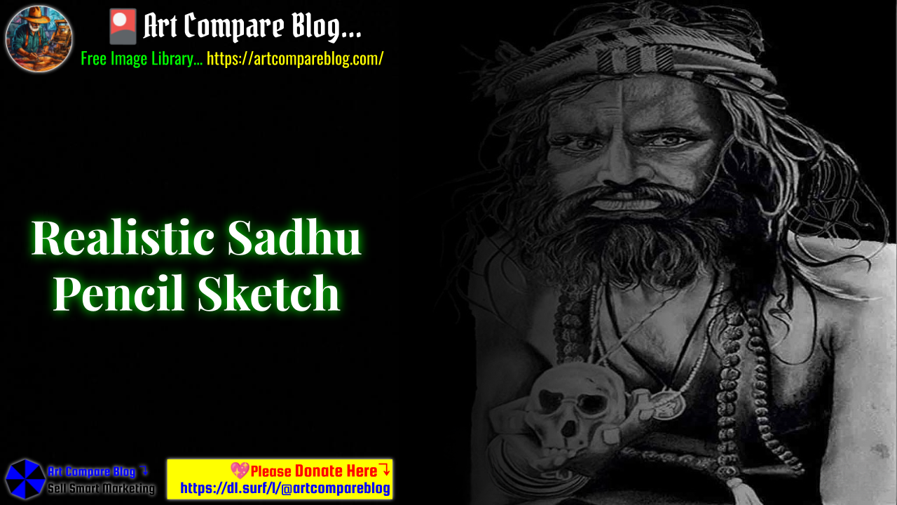 Realistic Sadhu Pencil Sketch