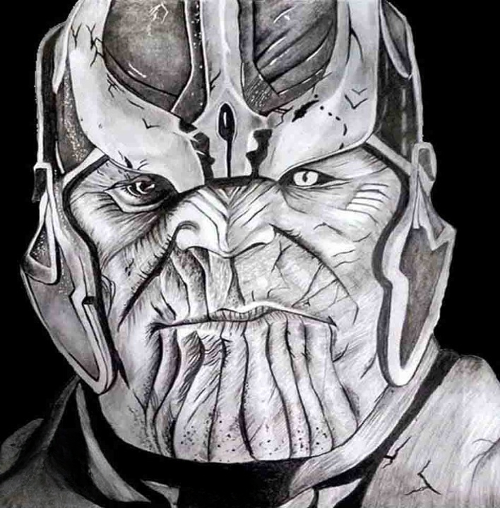 Realistic Thanos Pencil Sketch